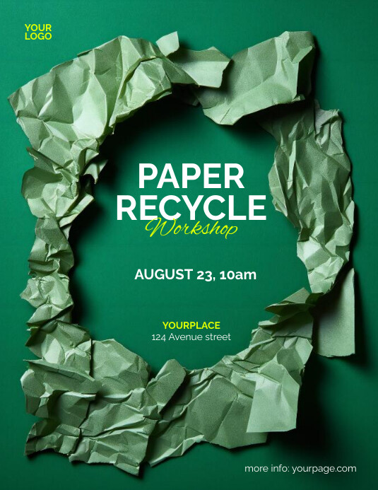 Detailed Recycle Flyer R Recycle Workshop flyer template | PosterMyWall