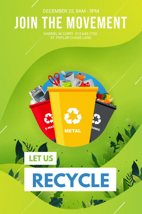 Plantilla De Reciclaje Y Conciencia Ambiental Postermywall