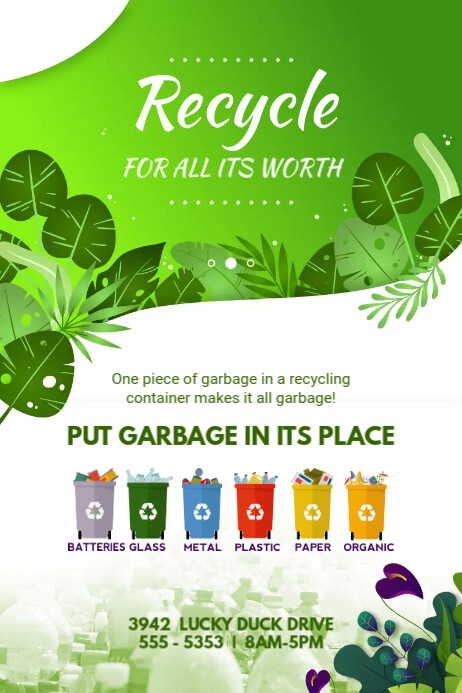 Modele Sensibilisation Au Recyclage Et Les Lignes Directrices Postermywall