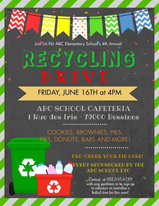 Detailed Recycle Flyer R Plantilla de De Folleto de Escuela de Unidad de Reciclaje | PosterMyWall