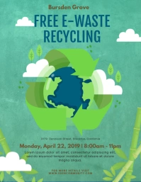 Recycling Run Invite Flyer template