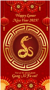 Red, gold and black modern festive Chinese Lunar New Year instagram story Instagram-verhaal template