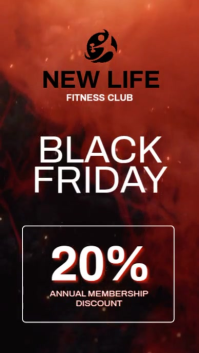 Red & Black modern minimal Black friday gym & fitness advertising Instagram Story template