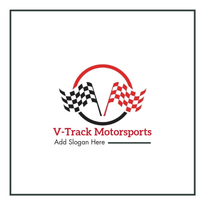 Red & Black Professional V-Track Motorsports Logo Template | PosterMyWall
