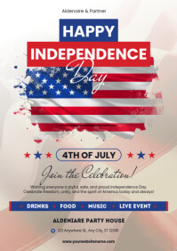 Red & Blue 4th Of July A4 template