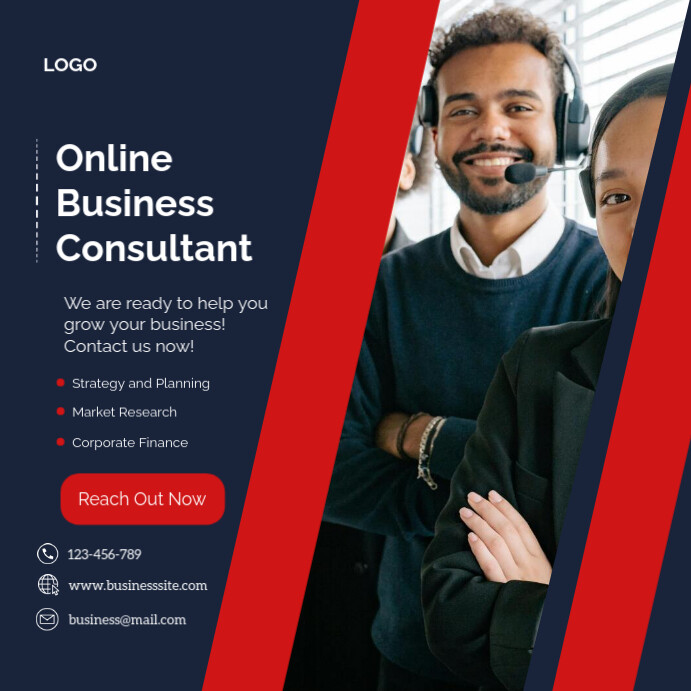 Red & Blue Professional Company Instagram Post Template | PosterMyWall