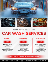 Red & White Professional Car Wash Services Flyer template