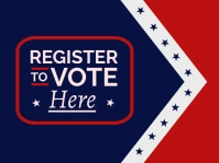 Red & Blue Modern & Minimal Register To Vote Yard Sign template