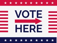 Red & Blue Modern & Minimal Vote Here Yard Si template