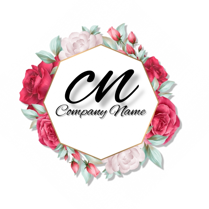 Red & Pink Rose Logo Logotyp template