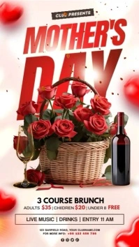 red & white mother's day brunch invite Instagram Story template
