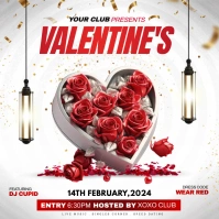 Red & White Valentine's Day Instagram Post template