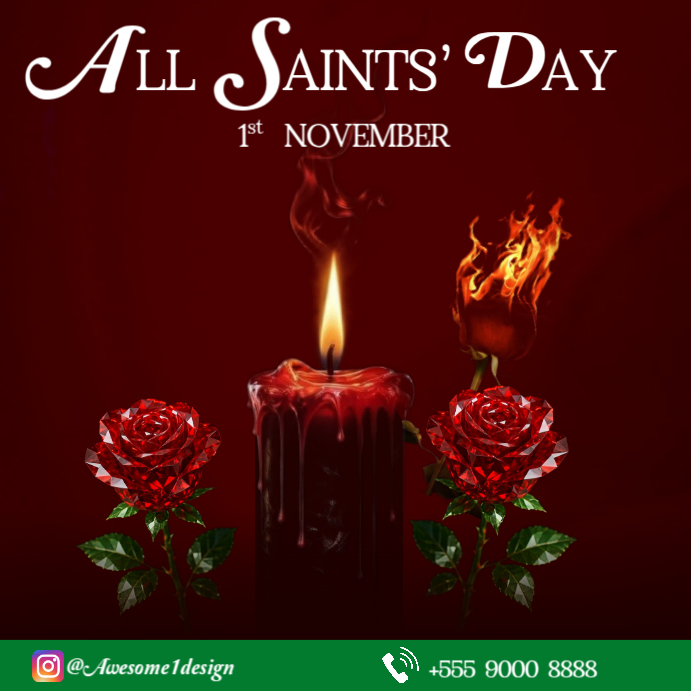 Modèle Red 3d All Saints Day Instagram Post | PosterMyWall