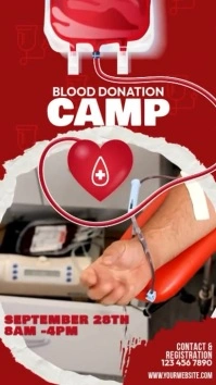Red 3d Blood Donation Camp Reel Instagram Instagram-reel template