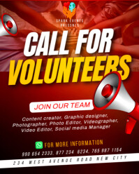 สีแดง Volunteer Recruitment Instagram Portrait Template