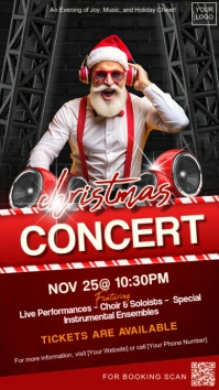 Red 3d Christmas Concert  Instagram Story template