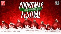 Red 3d Christmas Festival Pos Twitter template