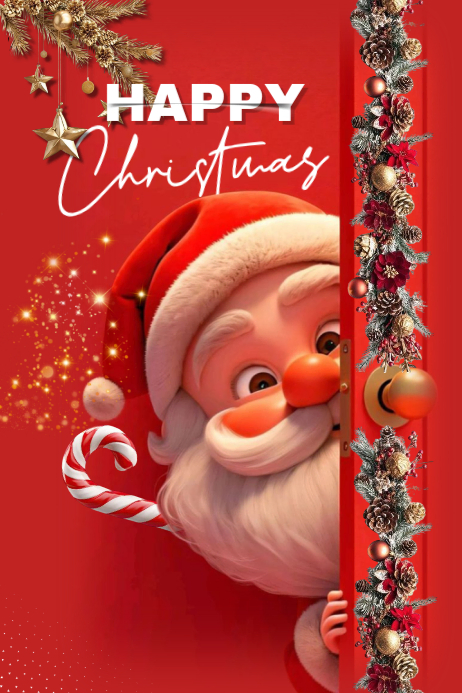 Red 3d Christmas Flyer Poster Template | PosterMyWall