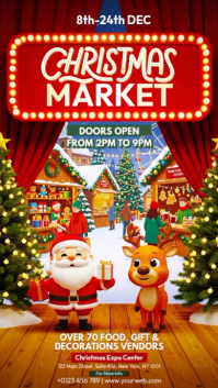 Red 3d Christmas Market Instagram Story Instagram-verhaal template
