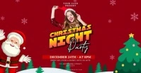 Red 3d Christmas Party Iklan Facebook template