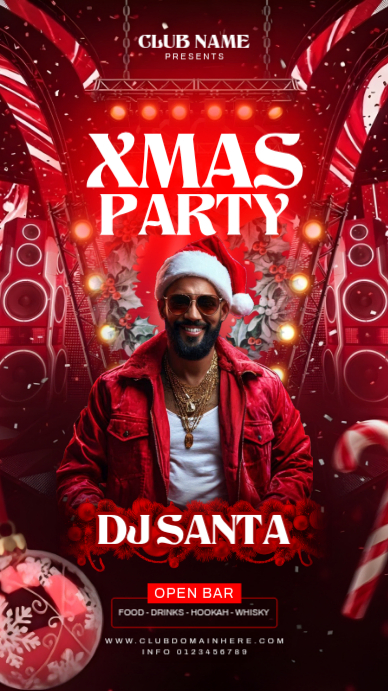Red 3d Christmas Party Instagram Story Template | PosterMyWall