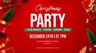 Red 3d Christmas Party Pos Twitter template