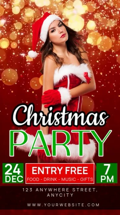 Red 3d Christmas Party Reel Instagram Template | PosterMyWall