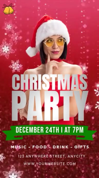 Red 3d Christmas Party Reel Instagram Template | PosterMyWall