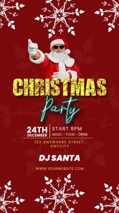 Copy of Red 3d Christmas Party Reel Instagram | PosterMyWall