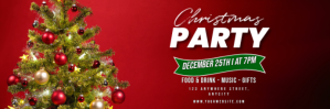 Rood Christmas Party Invitation Twitter-header Template