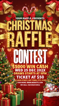 Red 3d Christmas Raffle Contest Instagram Story template