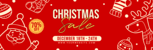 Red 3d Christmas Sale Tajuk Twitter Twitter-header template