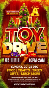 Red 3d Christmas Toy Drive Instagram Story template