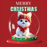 Rød Christmas Greeting Wpis na Instagrama Template