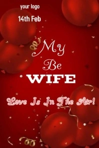 Red 3d Engagement Proposal, Customizable  Pinterest Graphic template