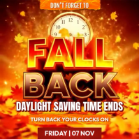 Red 3d Fall Back Sale Instagram Post Wpis na Instagrama template