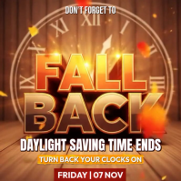 Red 3d Fall Back Sale Instagram Post Wpis na Instagrama template