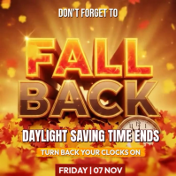 Red 3d Fall Back Sale Instagram Post Wpis na Instagrama template