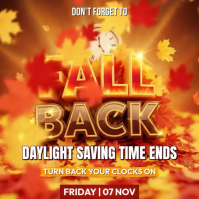 Red 3d Fall Back Sale Instagram Post Kwadrat (1:1) template
