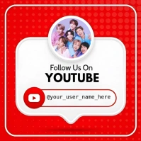 Red 3d Follow Us On Youtube  Square (1:1) template