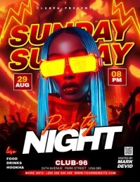 Red 3d Friday Night Party Video Ads Flyer Flyer (us Letter) template