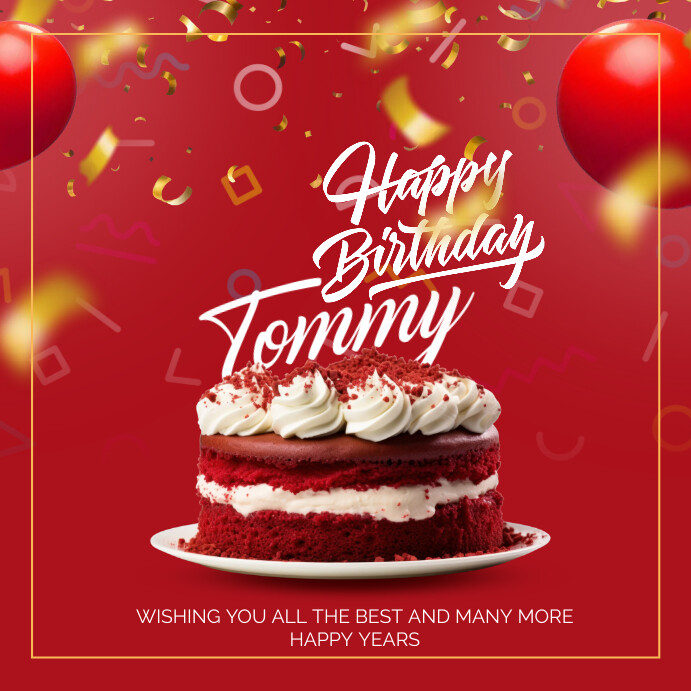 Red 3d Happy Birthday Instagram Post Template | PosterMyWall
