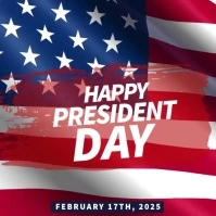 Red 3d Happy President's Day Pos Instagram template