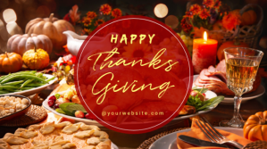 Red Thanksgiving Dinner Celebration Publicação do Twitter Template