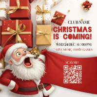 Red 3d Hello Christmas Instagram Post template
