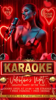 Red 3d Karaoke Instagram Story template