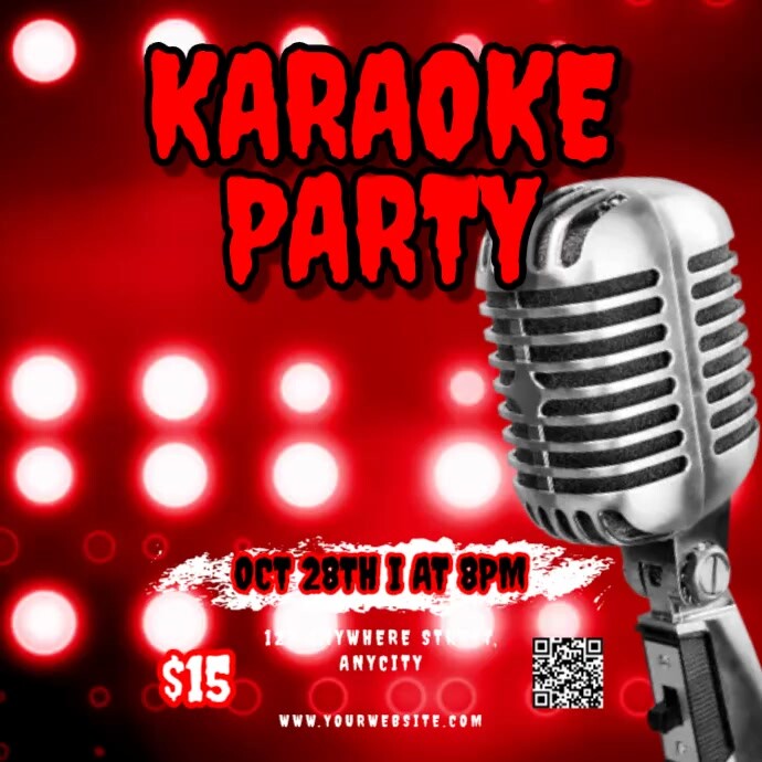 Red 3d Karaoke Party Pos Instagram Template PosterMyWall