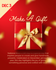 Red 3d Make A Gift Day Instagram Portrait template