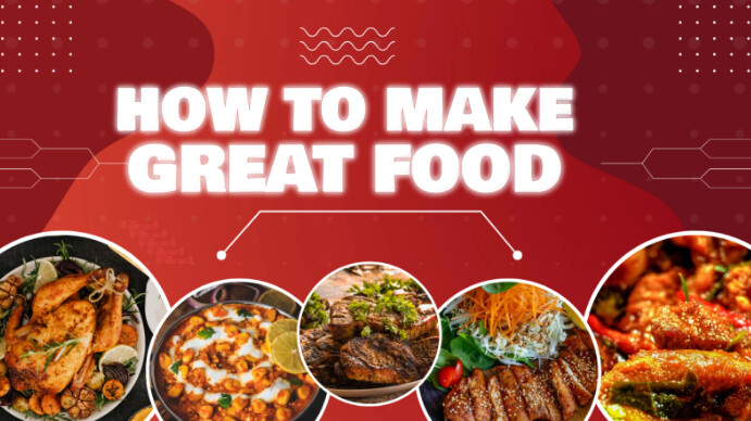 Red 3d Master The Art Of Cooking  Youtube Thumbnail template