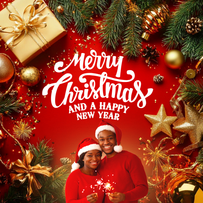 Copy of Red 3D Maximalist Merry Christmas Poster Design for Social ...